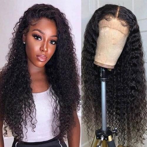 Hairmoda Brazilian Kinky Curly Lace Front Wig 13x4 Lace Front Human Hair Wigs Pre Plucked 4X4 Lace Closure Wigs For Black Women