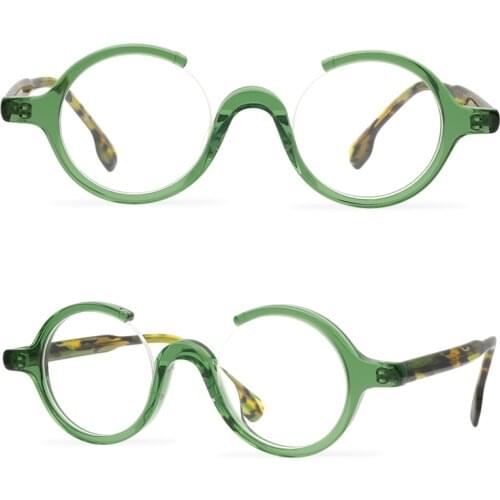 Personalized Half-frame Glasses Macaron Candy Color Gafas Hip-hop fun Transparent Designer Young Green Lentes Opticos Para Mujer