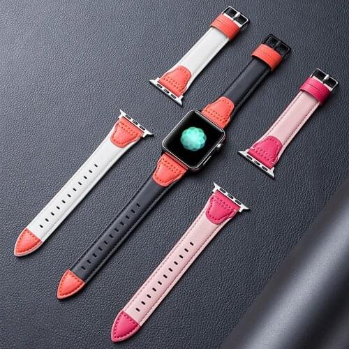 Leather Strap for apple watch band 44mm 42mm iwatch band 38mm 40mm watchband correa bracelet apple watch series 6 5 4 3 se belt