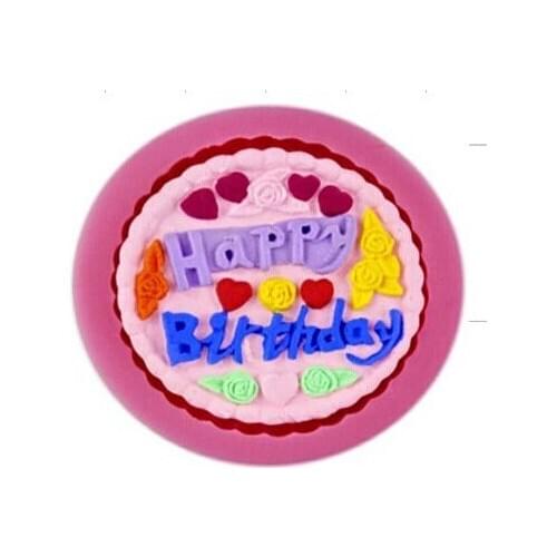 Happy Birthday fondant Cake decoration mold soap mold 100% food grade raw material Jelly mold No.F8006