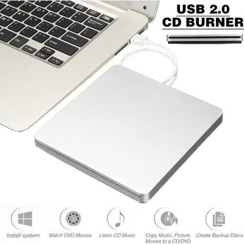 1 Pcs Slim External DVD/CD Drive Burner USB 2.0 Writer Disc Player Disk Reader DVD for Laptop PC Tablet Portable Accessories