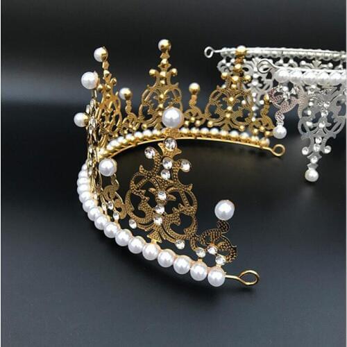 Cake topper banner for DIY Cupcake Wrapper Baking Cup party bar Table baby shower artificial pearls crown arch shaped big