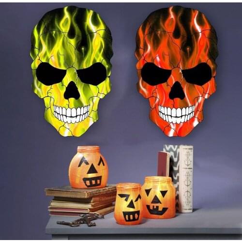 Halloween Decoration Skull Wall Decor Halloween Metal Skeleton Decorative Hanging Wall Art Prints Christmas Party Ornament