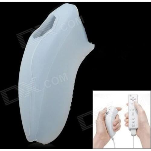 Protective Silicone Soft Case Skin Cover Shell For Nintendo Wii/Wii U Nunchuck - White