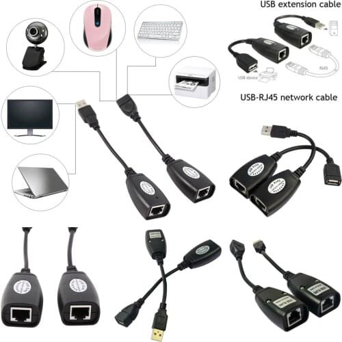 1set Ethernet Extender USB Extension RJ45 Cat5e/6 Cable LAN Adapter Over Repeater Set