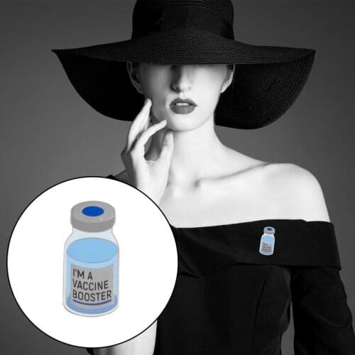 1PC Brooches Pins I Am A Vaccine Booster Mini Pin For Brooches Badges Accessories For Women Girls Clothing Jewelry Decor Gifts
