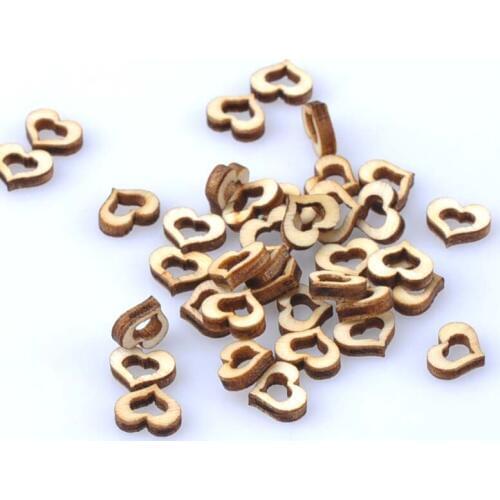 100pcs natrual mini heart shape Wood Craft Scrapbooking Natrual Home Decor Craft for Home Decoration Size 8x10mm MT1560