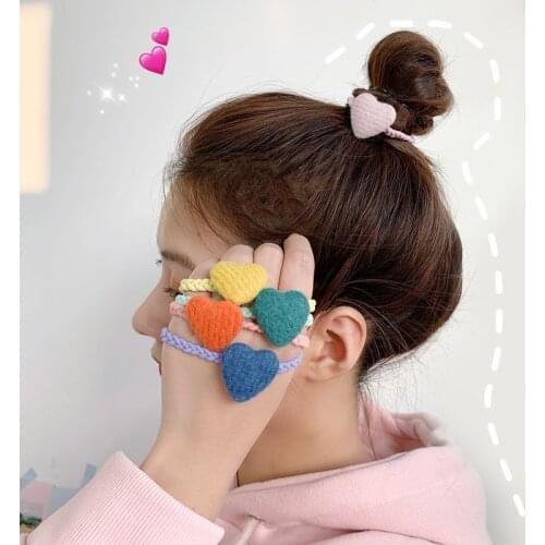 Girly Heart Candy Color Love Hit Color Hair Tie Basic All Match Hair Rope Rubber Band Hair Accessories