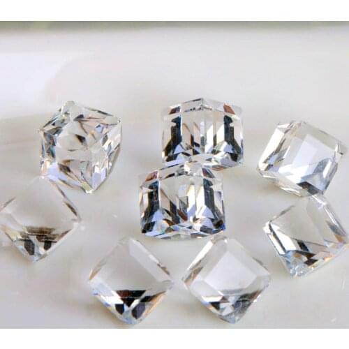 High grade jewelry accessories white Cube shaped Pointed bottom glass crystal rhinestones apply to DIY Watch and dress 50pcs