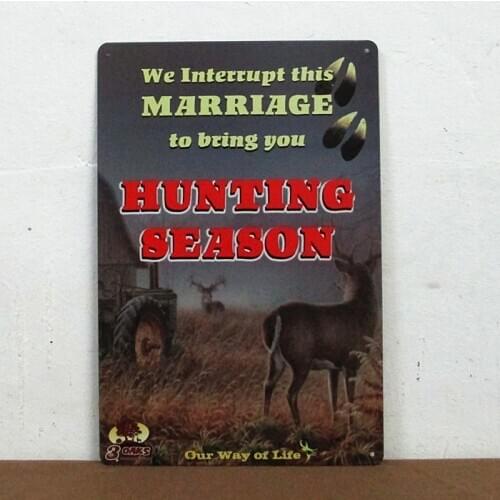 50pcs/lot Metal Sign shabby chic Hunting season tin Signs Gift Kids room Wall art Sticker Poster Bar Craft Decor Z-32