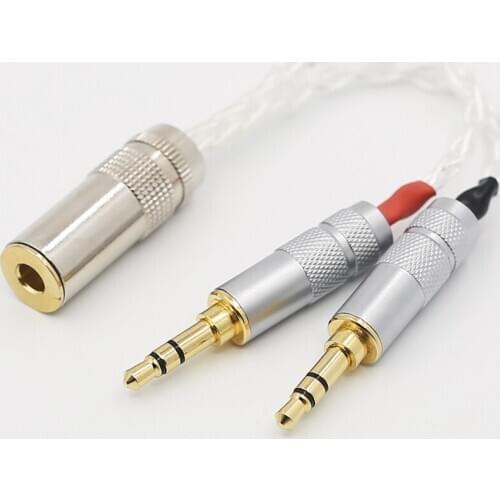 Audiocrast Silver plated 2x 3.5mm Male to 4.4mm Balanced Female Cable for PHA-3 Pono Player