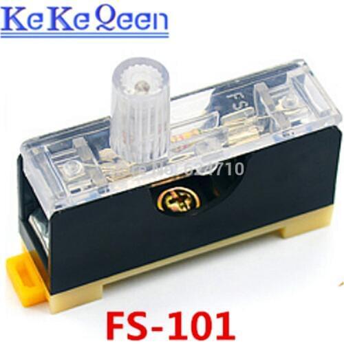 FS-101 fuse holder with indicator light 6*30mm FUSE Tube Single Connection Guide rail type