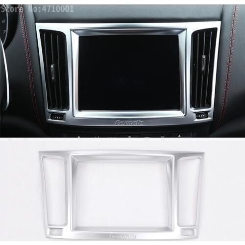 For Maserati Levante 2016 Car-Styling ABS Chrome Car Interior Navigation Screen Box Frame Cover Trim Accessories Newest 1pc