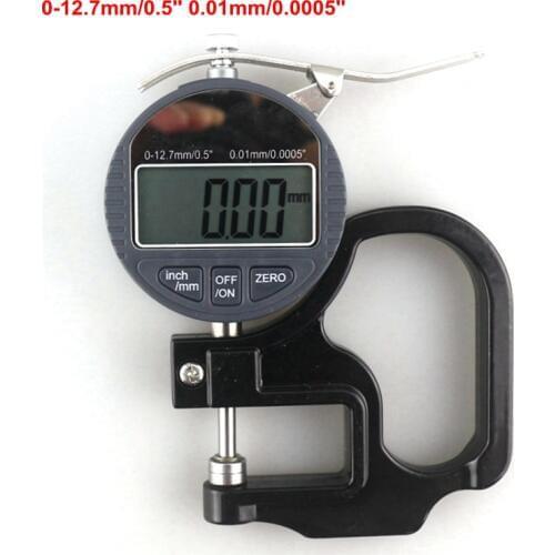 0-12.7mm Electronic Micrometer Digital Thickness Meter Gauge 0.01mm Depth Tester for Paper Film Leather Thickness Measuring Tool