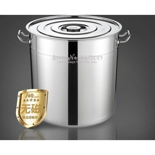 Energy-saving soup barrel stainless steel with lid thickened large capacity soup pot brine barrel composite bottom barrel