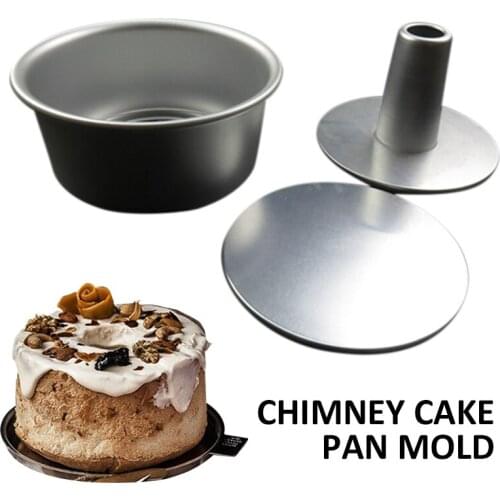 1Set 6 Inch Round Chimney Chiffon Cake Baking Mold Aluminum Alloy Food Cake Pan DIY Cake Pastry Mould Kitchen Tools