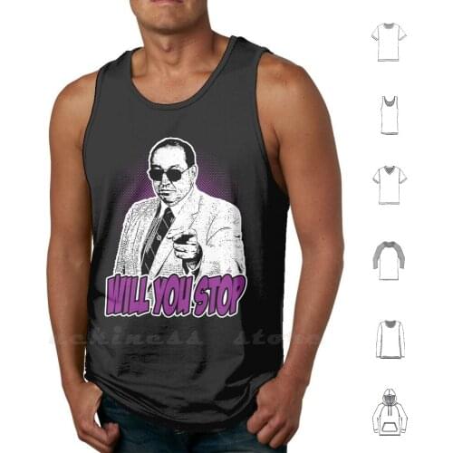 Gorilla Monsoon-Will You Stop ? Tank Tops Vest Sleeveless Wrestling Old School Legend Retro Classic 80s 90s