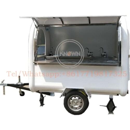 Hot Sale White Color Food Trailer Mobile Kitchen Truck Hot Dog Coffee Vending Cart for Sale on Street
