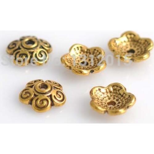 Hot sell Flower Torus Antique Gold Alloy Spacer Beads Metal Beads Jewelry Making Supplies 10x4mm 20Pcs YTC0068