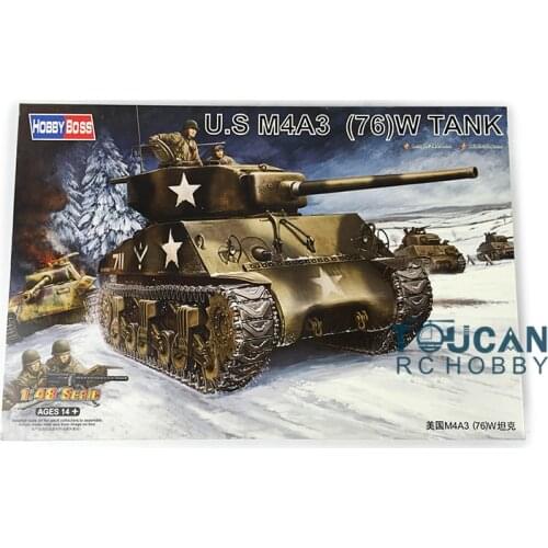 Trumpeter 84805 1/48 American M4A1 (76)W Medium Tank Plastic Armored Car Model TH06120-SMT6