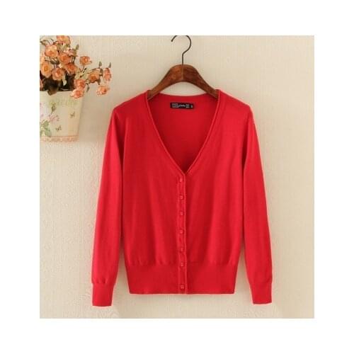 AYUNSUE Womens Cardigan Knitted Sweater Long Sleeve Crochet Female Cardigan With Buttons Short Sweater Women Cardigans WXF246