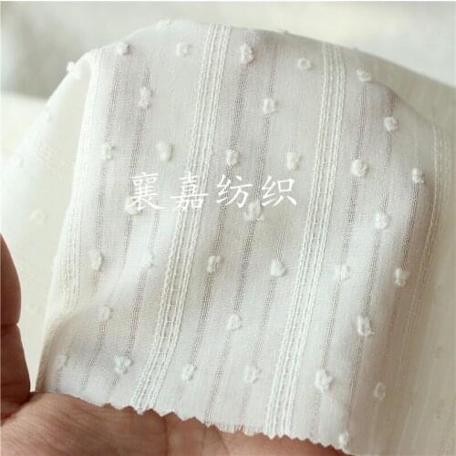 Dobby Pots White Fabrics for Dress Shirt, Kids Clothes DIY Sewing Home Textile Fabrics for Curtain Tablecloth Doll Clothing