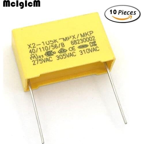 MCIGICM 10pcs capacitor X2 capacitor 275VAC Pitch 27.5mm X2 Polypropylene film capacitor 1uF