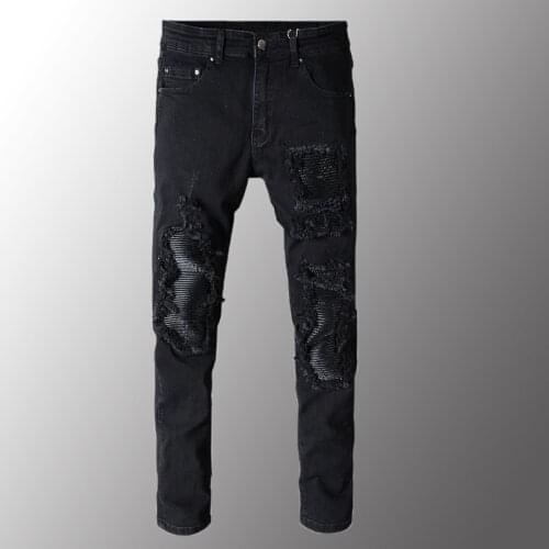 Minglu Men's Biker Jeans