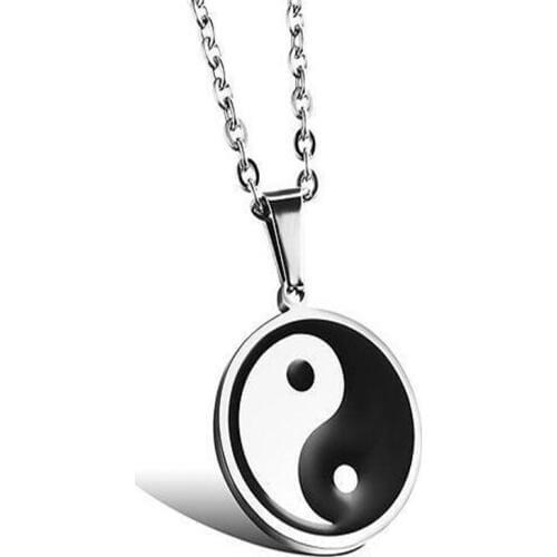 Fashion Tai Chi YIN YANG Gossip Symbol Pendant Necklace Men Women 60cm Chain Charms Pendant Choker Collier Bijoux