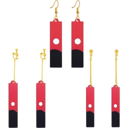 Fashion Acrylic Izana Kurokawa Earrings Tokyo Revengers Anime Hanafuda Drop Long Earrings for Women Men Cosplay Props Jewelry