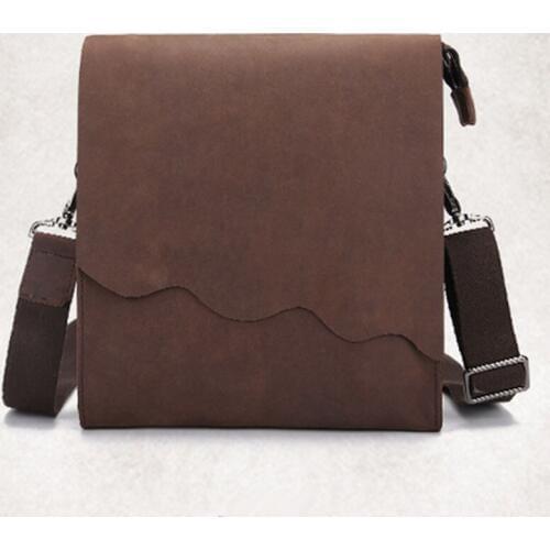 BULLCAPTAIN High Quality Crazy Horse Cowhide Cross Body Brand Men Briefcase Double Layer Style Business Shoulder Messenger Bag