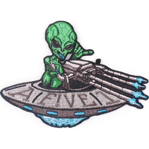 DIY Alien Patch Iron On Patches On Clothes Embroidered Patches For Clothing UFO Stickers Sewing On Clothing Apparel Accessory