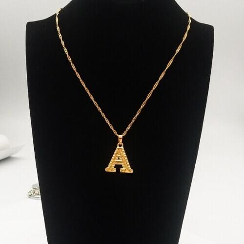 Alloy A-Z Alphabet Pendant Necklace Jewelry Tiny Gold Initial Letter Necklace For Women Christmas Gifts Bijoux Femme