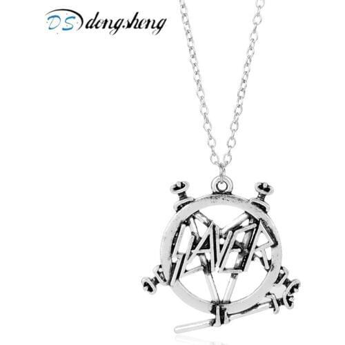 Dongsheng Rock Music American Speed Band SLAYER Rock Band Slayer Pentagram Pendant Necklace Killer Thrash Chain Necklace for Fan