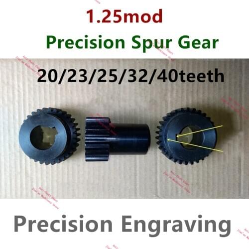 Precision Spur Gear pinion 1.25M 20T 23T 25T 32T 40T 1.25mod gear rack 20 teeth 23 teeth keyway 45 steel cnc rack and pinion