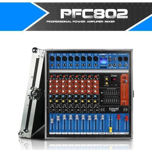 Fuluode 8 Channel Professional Mixer With power amplifier and reverberation function Support Bluetooth USB playback stage show