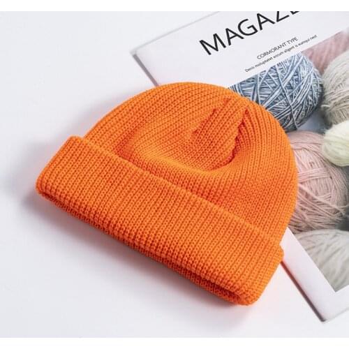 Factory direct sales melon cap spot wholesale men and women lovers fashion knitted hat trend flanging hexagonal top hat