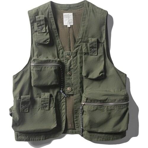 Mens Womens Fashion Brand Autumn Winter Multi Pocket Tactical Tooling Vest Outdoor Trekking Fishing Hiking Cycling Waistcoat