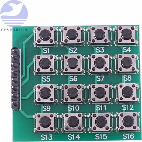1PCS 8pin 4*4 4x4 Matrix 16 Keypad Keyboard Breadboard Module 16 Button Mcu for arduino Diy Starter Kit