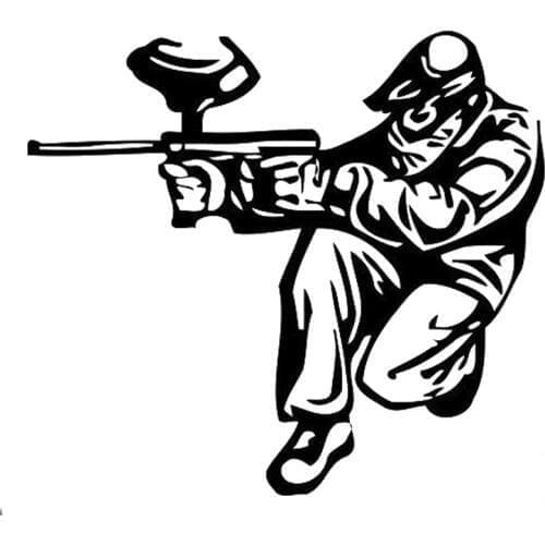 14.5cm*12.9cm Sport Paintball Car Styling Motorcycle Decor Car Sticker Black/Silver S3-6435