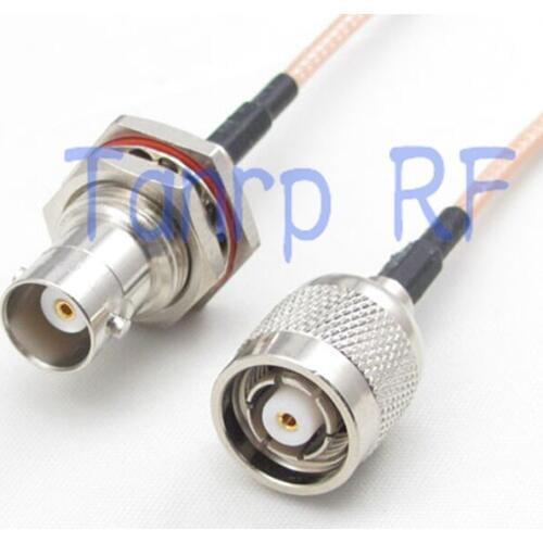 15CM Pigtail coaxial jumper cable RG316 extension cord 6inch RP TNC male plug to BNC female nut bulkhead RF adapter connector