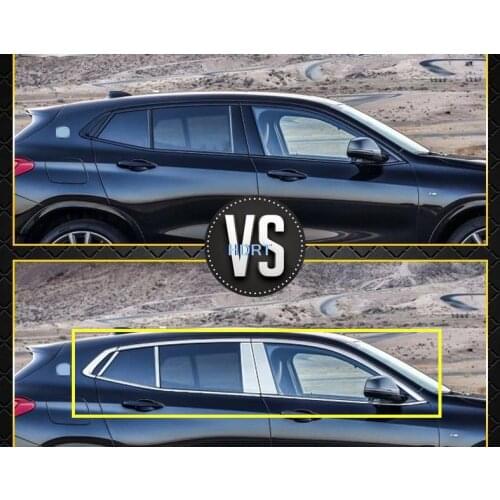 18pcs Stainless Steel Full Window Sill Door Frame Center Pillars Molding Trims Cover For BMW X2 F39 2018 2019 2020 2021