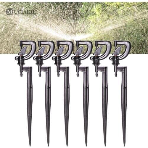 20/50/100PCS Micro Sprinkler Leaf Shaped Rotation on 20cm Spike 130LPH Spray Irrigation 360 Degrees Rotating Nozzle