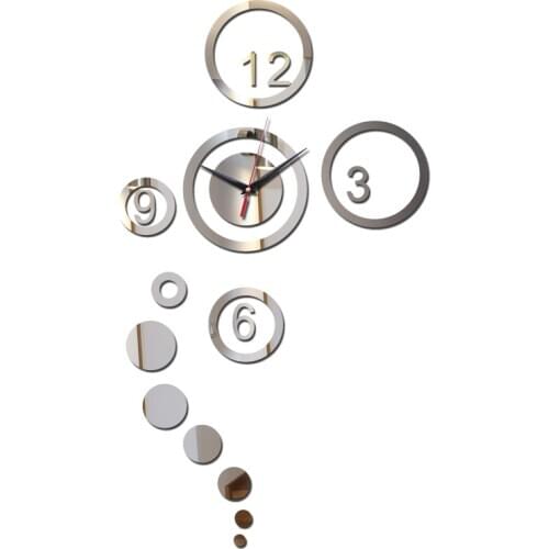 2019 new fashion diy wall clock clocks home decor mirror acrylic modern living room quartz needle stickers sticker