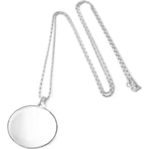5X Magnifying Glass on Lens Necklace Chain Magnifier Monocle Pendant Decorative Necklace 2Colors For Reading Jewelry Observing