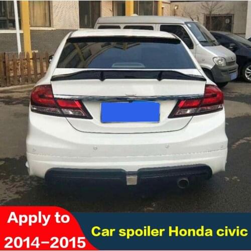 Accessory Spoiler Civic Carbon Fiber Wing For Honda Civic FRP Material Primer Color High Quality Car Spoiler 2014 2015 Tail Fin