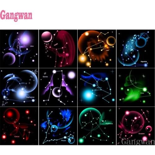 DIY Diamond Painting 12 Zodiacal Constellations Universe Full Drill Diamond Embroidery Rhinestone Cross Stitch Mosaic Home Decor