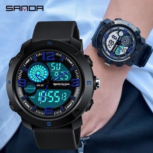 SANDA Men Watches 762 Me Sports Watches Top Brand Luxury Military Quartz Watch Men Waterproof S Shock Clock relogio masculino