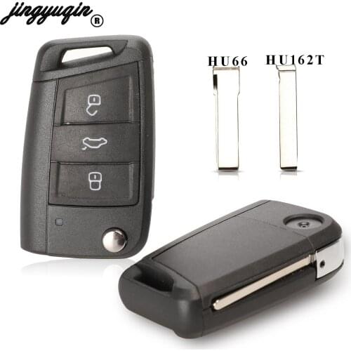 Jingyuqin 3 Buttons Remote Car Key Shell Case Cover Fob For Volkswagen Passat Golf 7 MK7 Skoda Seat Leon For Skoda Octavia