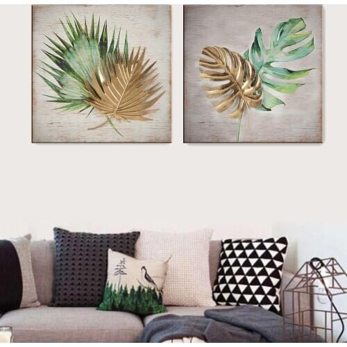 Scandinavian Style Plants Poster Green Leaves Decorative Picture Modern Wall Art Paintings for Living Room Home Decor